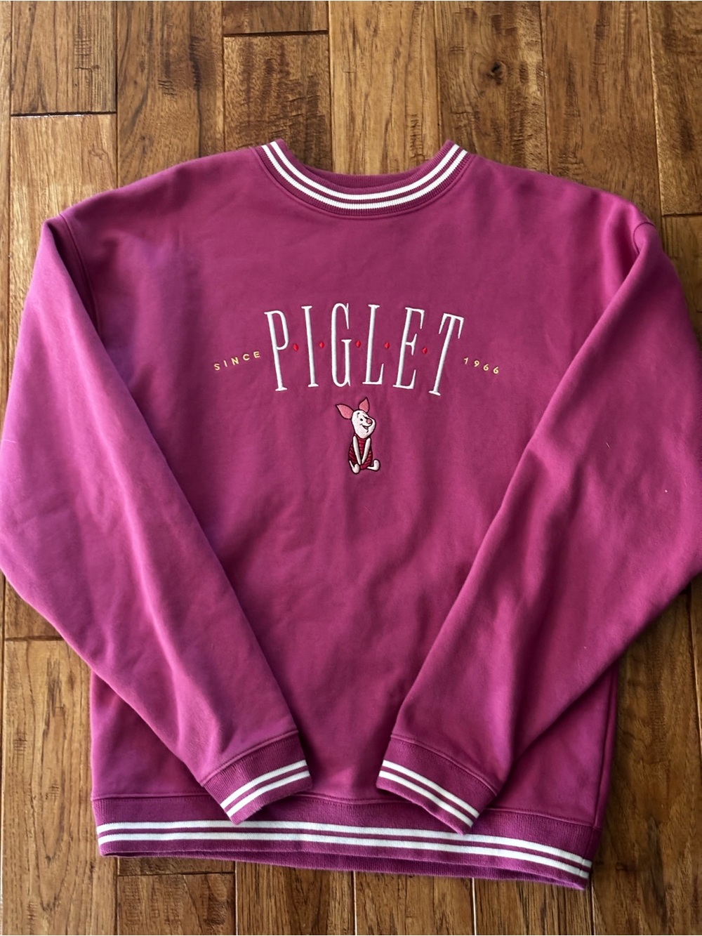 Disney Parks Sweater Small Pink Piglet Winnie The Pooh Sweatshirt Embroidered